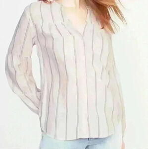 Old Navy Pink Striped Button Up Shirt *Beachy* ~Barbiecore~ sz L